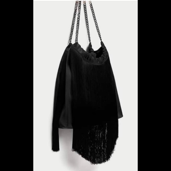 Zara Handbags - Zara Fringe Hobo Bag